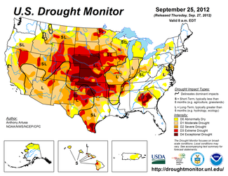 Map of U.S. Drought Conditions for September 25, 2012