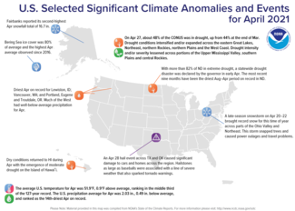 April 2021 US Significant Climate Events Map