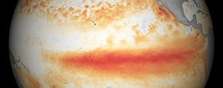 Sea surface temperature visualization of Pacific Ocean by NOAA NNVL