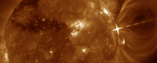 Image of SUVI solar flare event in Sept 2017 by NCEI