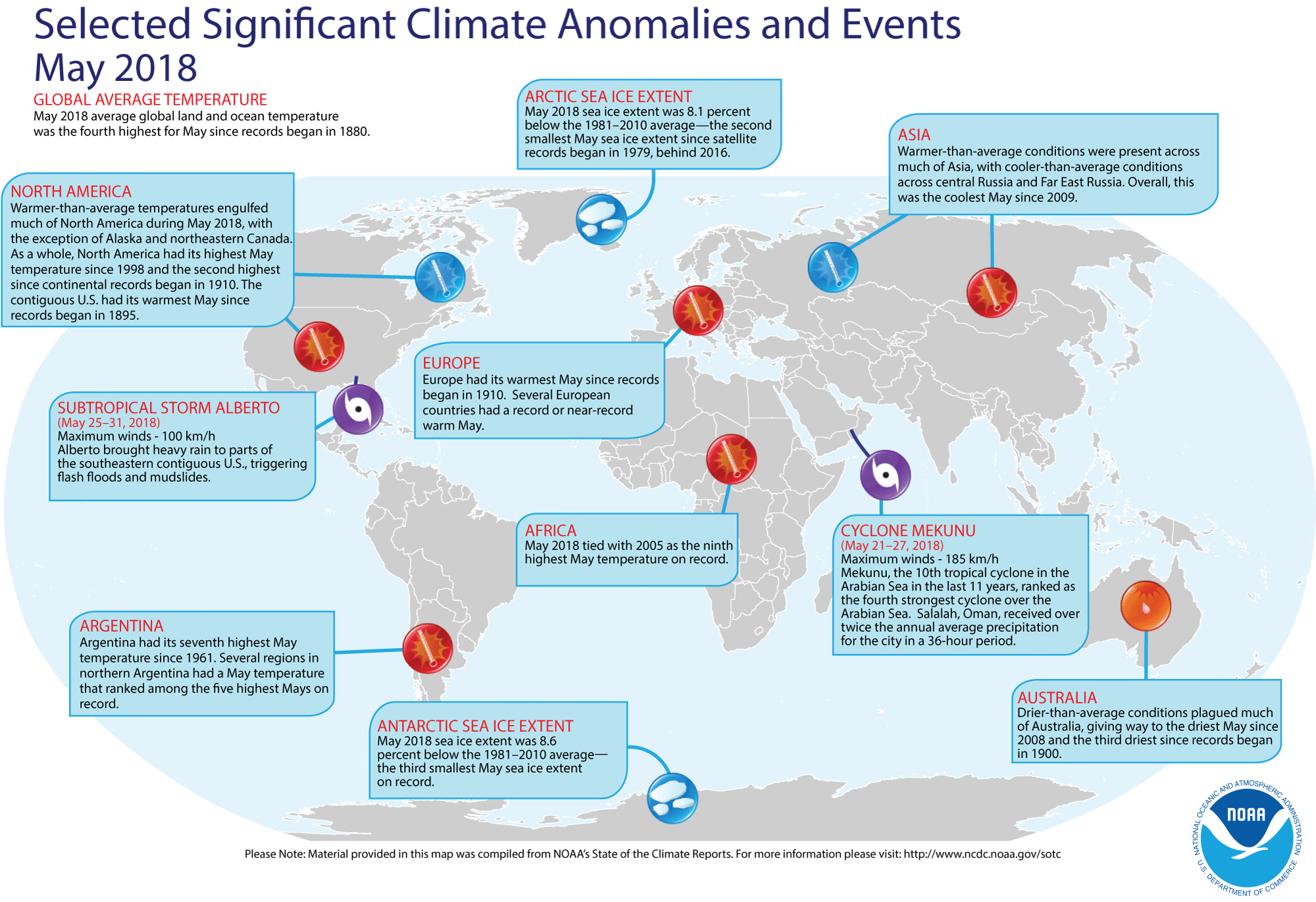 Global climate change IAEA. Globe NOAA. Event Map. Short term Anomalies climate.