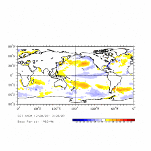 Three-Month January-March Averaged SST Anomalies