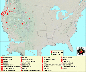 Large fire locations