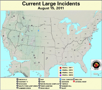 Large Wildfires August 1st