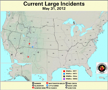 Large Wildfires May 30th