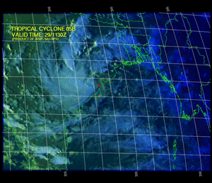 Satellite image of Tropical Cyclone 05b on September 29, 2006