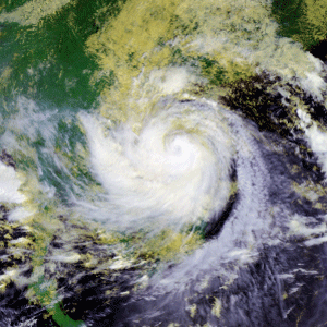 Satellite image of Typhoon Lekima on October 3, 2007