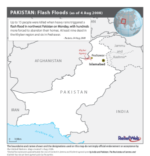 Map of Flooding in Pakistan