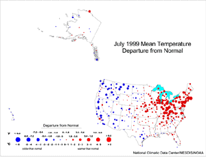 U.S. July Temperature Departures