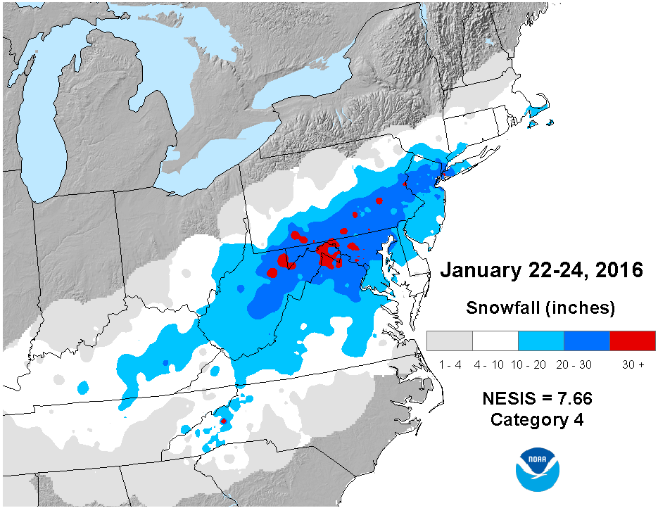 January 2016 Blizzard, January 2016 National Climate Report