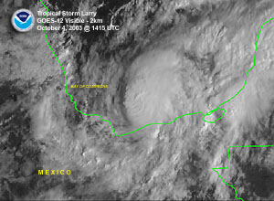 Click Here for a satellite image of Tropical Storm Larry on 