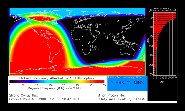 Image shows the different frequencies captured by the D-Region Absorption Prediction Product