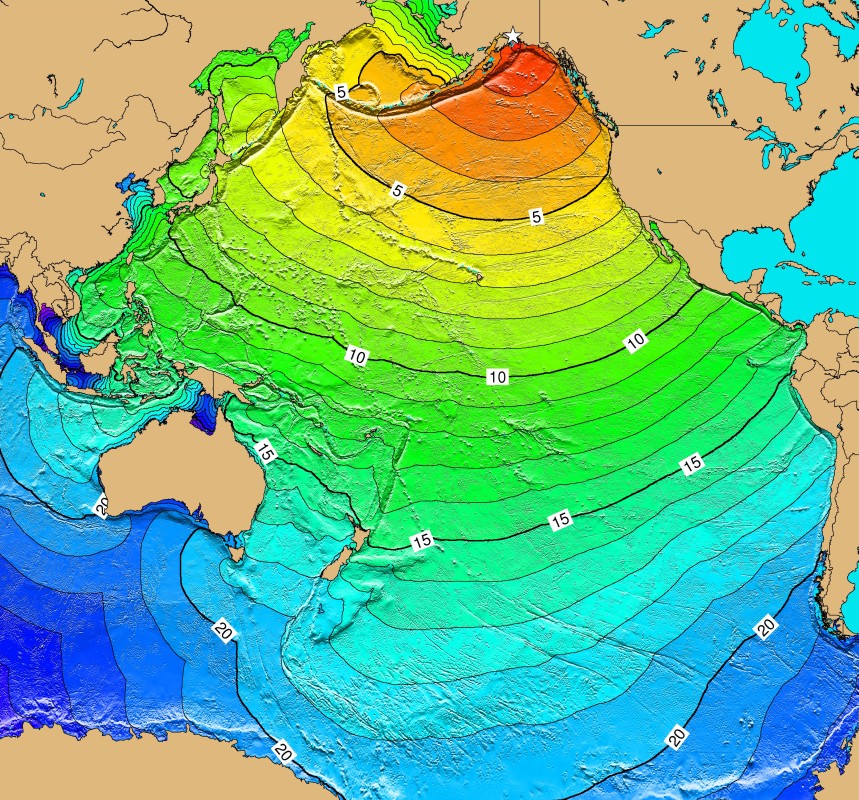 Tsunami Sources Map for Prince William Sound Tsunami event