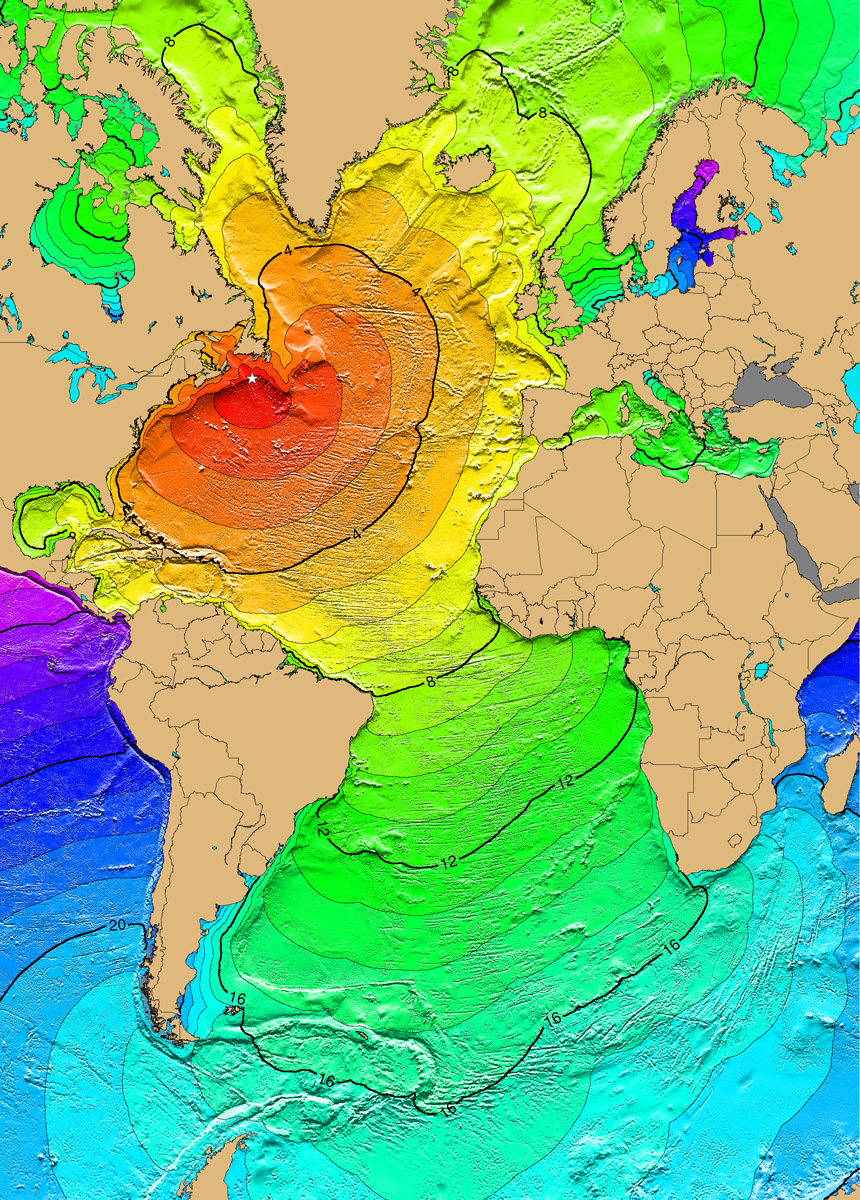 Tsunami Sources Map for Grand BanksTsunami event
