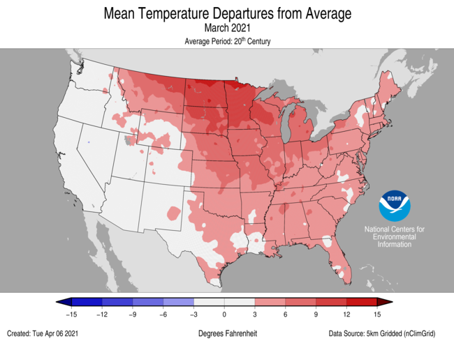 Assessing the U.S. Climate in March 2021 | News | National Centers for ...