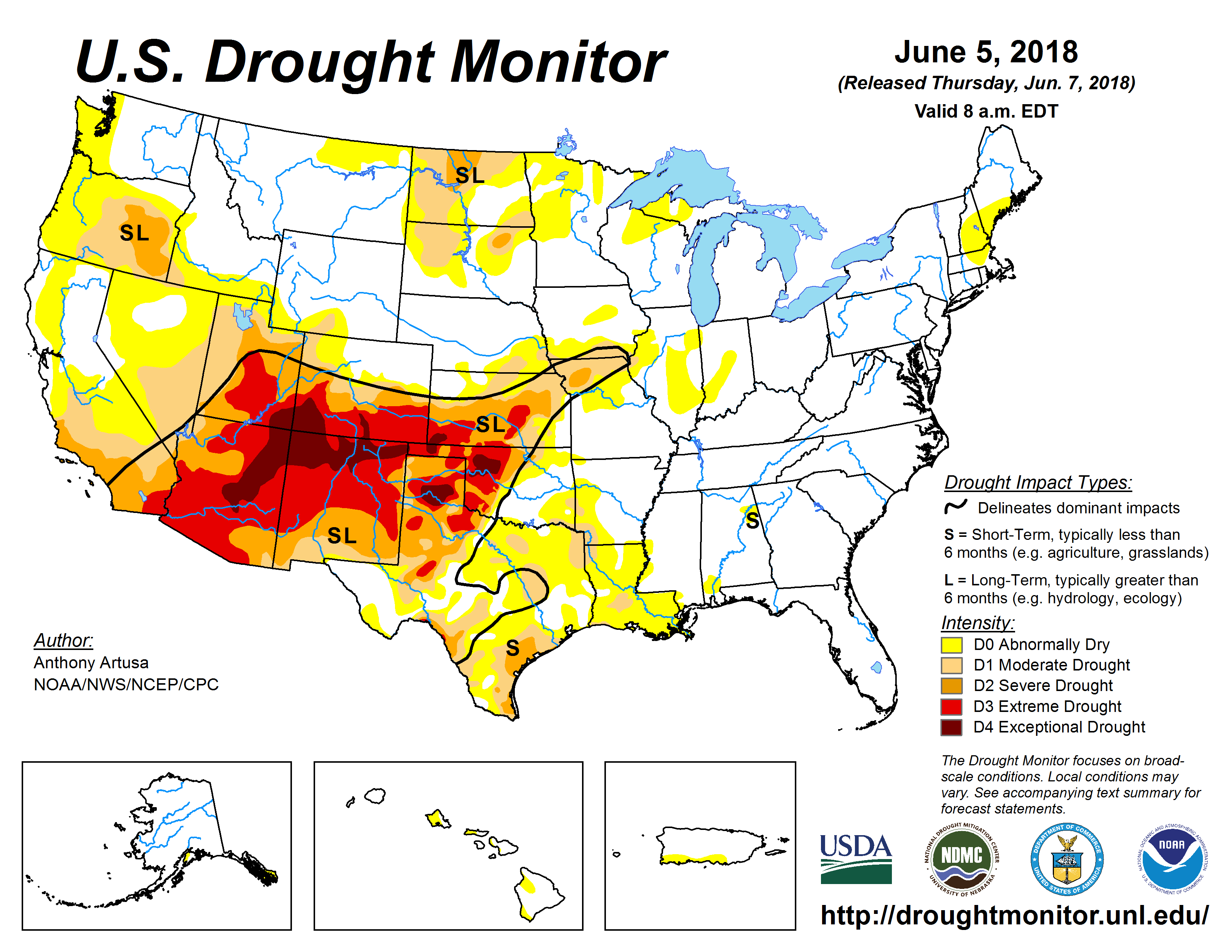 U.S. Drought Monitor Update for June 5, 2018 | National Centers for ...