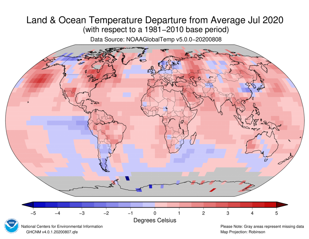 Assessing the Global Climate in July 2020 News National Centers for