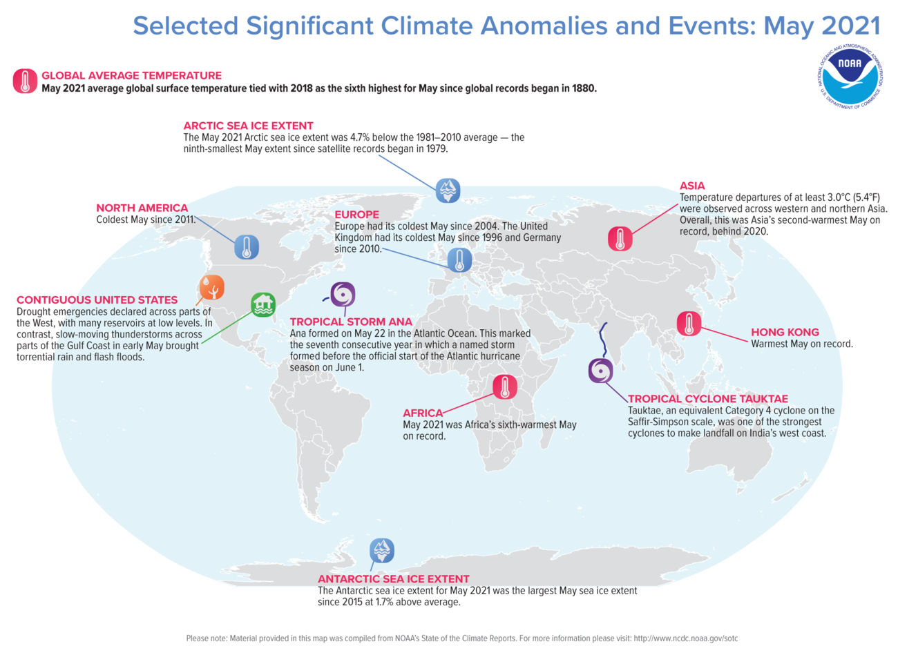 Assessing the Global Climate in May 2021 | News | National Centers for ...