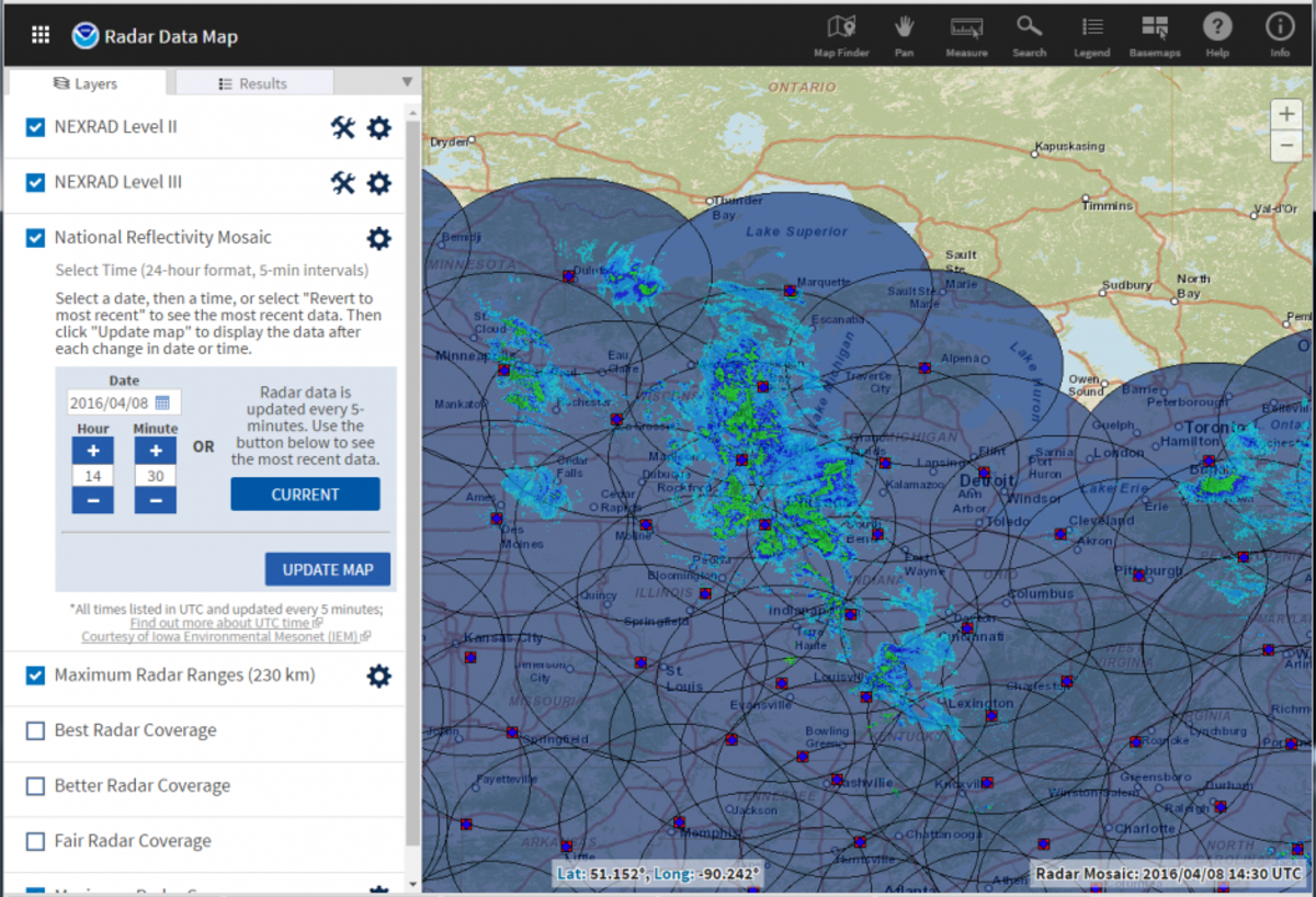 Interactive Radar Map Data And Features | National Centers For ...