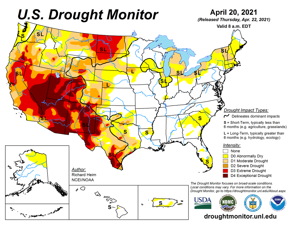 U.S. Drought Monitor Update For April 20, 2021 | National Centers For ...