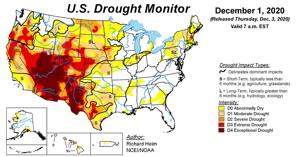 Map Of Us Drought Topographic Map of Usa with States