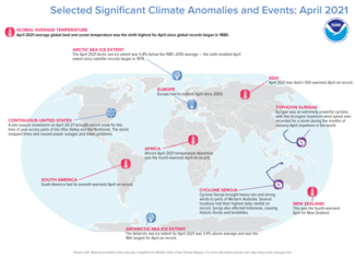 April 2021 Global Significant Climate Events Map