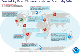 May 2020 Global Significant Climate Events Map