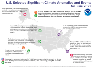 June 2022 U.S. Significant Weather and Climate Events Map