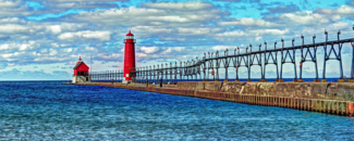 Picture of Grand Haven Pier and lighthouse Grand Haven, Michigan