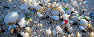 Microplastics on a beach