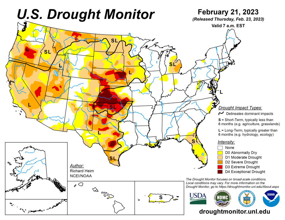 U.S. Drought Weekly Report for February 21, 2023 National Centers