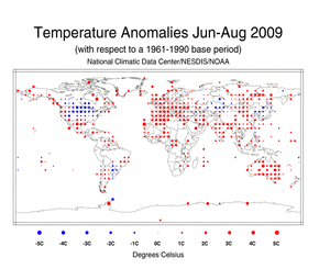 June-August Land Surface Temperature Anomalies in degree Celsius