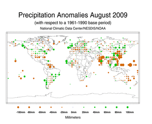 August 2009 Precipitation Anomalies in Millimeters