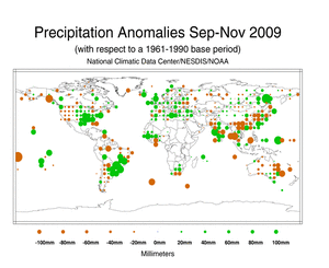 September-November 2009 Precipitation Anomalies in Millimeters