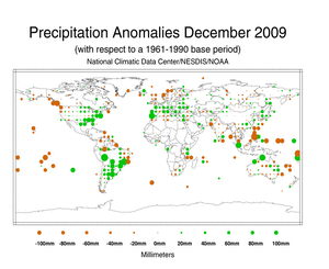 December 2009 Precipitation Anomalies in Millimeters