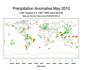 May 2010 Precipitation Anomalies in Millimeters